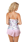 Pijama damă, satin, florală, roz pudrat - ROSA 1/2