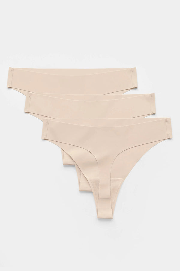 GORTEKS-IMP Blanca seamless thong with lace back triple pack