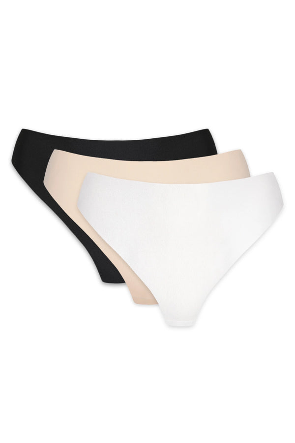 GORTEKS-IMP Blanca seamless thong with lace back triple pack