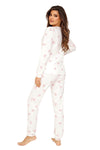 Pijama damă, bumbac, inimioare roz, mâneci lungi - SWEET