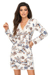 Cămașă de noapte damă din viscoză florală cu dantelă – NAOMI