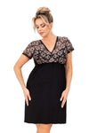 Czarna koszula nocna z koronką - Violetta plus size