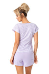 Pijama damă, bumbac, imprimeu floral, pantaloni scurți - FIORELLA 1/2