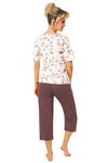 Pijama damă, viscoză, pantaloni 3/4, florală - AMARIS 3/4