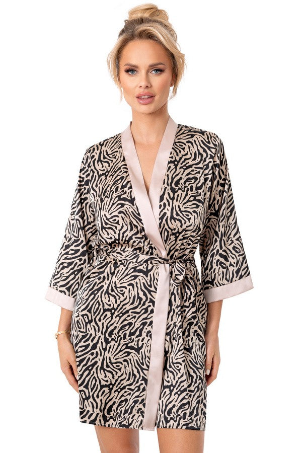 Halat damă, satin, imprimeu animalier, bej - SHEILA