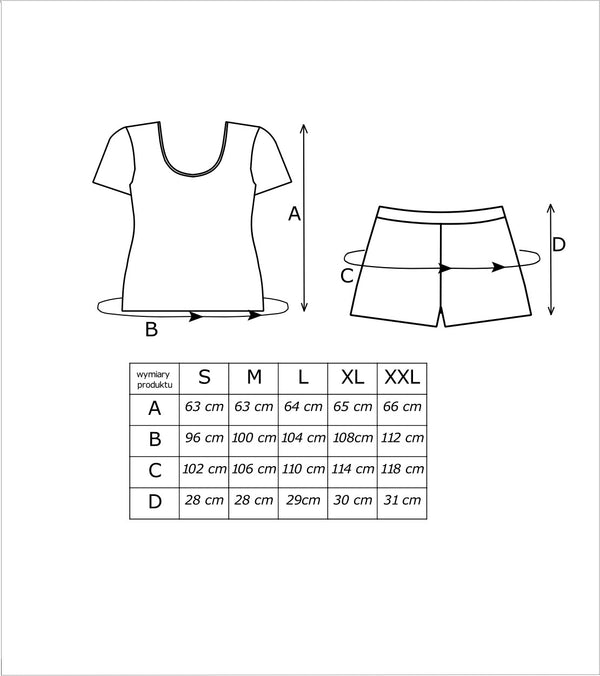 Pijama damă, bumbac, pantaloni scurți, imprimeu, bleu - STAR