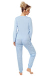 aaa Pijama damă, bumbac, pantaloni lungi, imprimeu, bleu - STAR Long