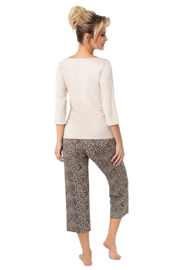 Pijama damă, viscoză, imprimeu leopard - OMARI 3/4