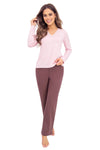 Pijama damă, set 2 piese, viscoză, dantelă delicată, decolteu în V - DAPHNE LONG