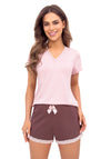 Pijama damă, set 2 piese, viscoză, dantelă delicată, decolteu în V - DAPHNE