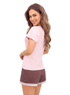Pijama damă, set 2 piese, viscoză, dantelă delicată, decolteu în V - DAPHNE