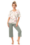 Pijama damă, viscoză, imprimeu – Michelle 3/4