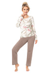 Pijamale damă, viscoză, imprimeu floral, pantaloni lungi – MICHELLE LONG