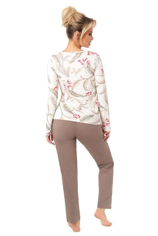 Pijamale damă, viscoză, imprimeu floral, pantaloni lungi – MICHELLE LONG