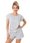 Pijama damă, bumbac, imprimeu integral iepurași – BUNNY short