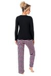 Piżama bawełniana w kratę - Sleep long black