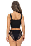 Chilot damă, viscoză cu dantelă, talie înaltă, negru – ELENA 228