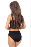 Chilot damă, viscoză, talie înaltă, dantelă laterală, negru – CLARIS 213