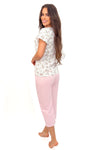 Pijama damă, bumbac, pantaloni 3/4 - EMILIA 3/4