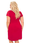 Cămașă de noapte damă plus size din viscoză cu dantelă, model SONIA, culoare bordo
