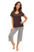 Pijama damă, bumbac, pantaloni 3/4, maro - ZOYA 3/4