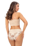 Chilot damă, clasic, bumbac cu dantelă, bej - DONNA 264