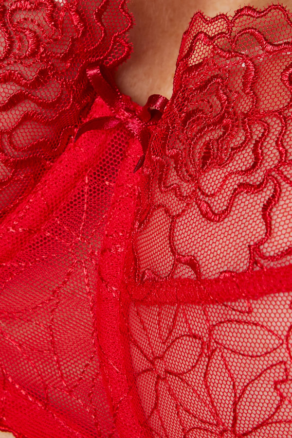 GORTEKS-IMP Pamela embroidered soft bra carmine