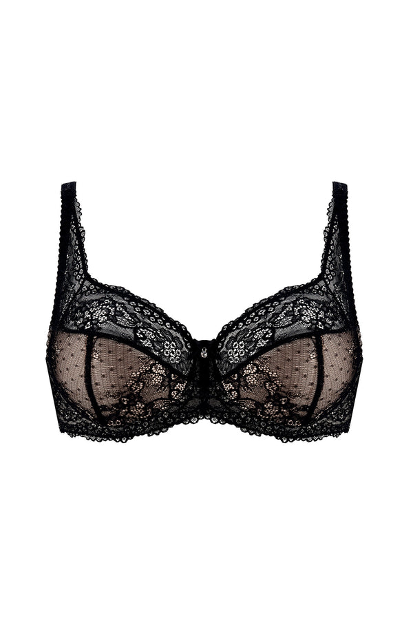 GORTEKS-IMP Scarlet lace half padded bra black