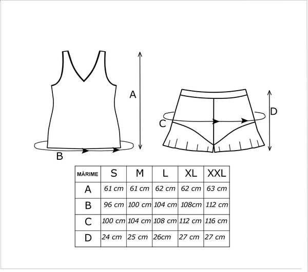 Pijama damă, top - 2 piese, viscoză - MARINA