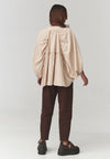 Cămașă damă oversize, bumbac lejer cu mâneci bufante bej – C24 Andrada