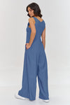 Elegancki kombinezon z dekoltem w serek blue jeans M882