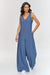 Elegancki kombinezon z dekoltem w serek blue jeans M882