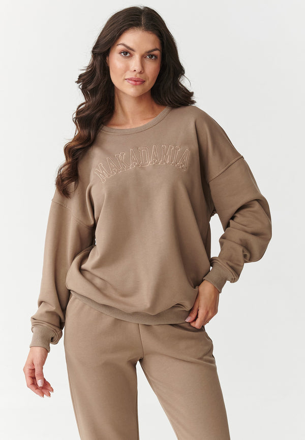 Komplet dresowy z haftowanym logo latte M889