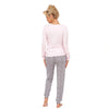 Pijama damă luxury, 2 piese, bumbac, essential long, roz- PANTERA