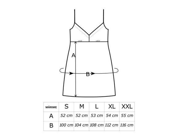 Cămașă de noapte, vâscoză, dantelă la bust, negru - PERLA II
