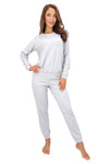 Pijama bumbac cu mânecă lungă „Home long” — gri — DONNA, fabricat în UE