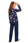 Kiss Long - pantaloni bleumarin - croială lejeră, fabricat în Uniunea Europeană