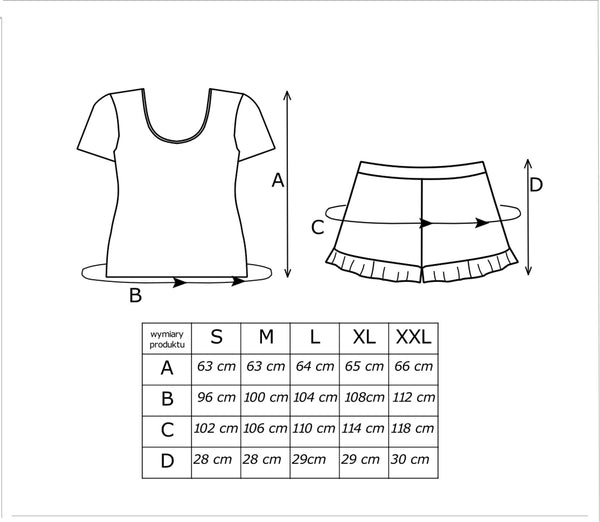 Kiss Short - cu volănaș - imprimeu cu buze pe bumbac bleumarin, colecția KISS de la DONNA