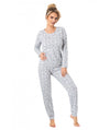 Pijama damă BUNNY long gri - imagine 3