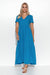 Sukienka maxi z dekoltem w serek blue jeans M549