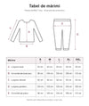 Tabel de mărimi pijama BUNNY long
