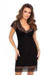 Koszulka nocna czarna z koronką - Eliza