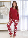 Pijama damă BRIGITTE Long bordo, vedere de ansamblu