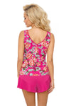 Pijama damă, viscoză, florală, roz - FLORIS 1/2