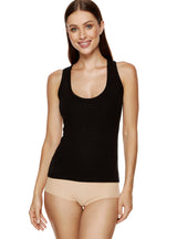 Top boxer din material fin cu nervuri din viscoză și elastan, negru - GORTEKS Lotta