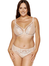 Sutien soft Plus Size cu broderie elegantă și detalii feminine - GORTEKS Egerie