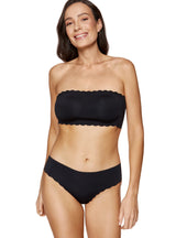 Bustieră fără bretele cu bureți detașabili și bandă siliconică, negru - GORTEKS Lucky