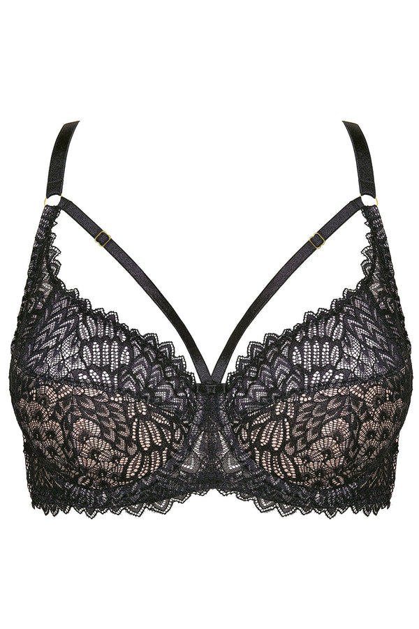 GORTEKS-IMP Celeste half padded bra with decorative stripes