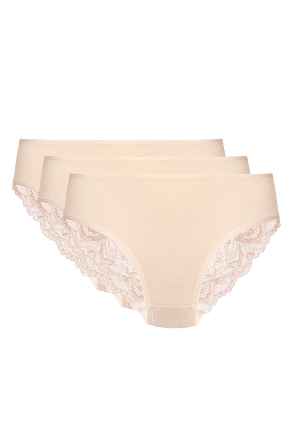 GORTEKS-IMP Eliza cotton panty with lace back triple pack