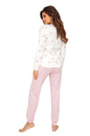 Pijama damă, bumbac, inimioare roz, ecru - SWEET